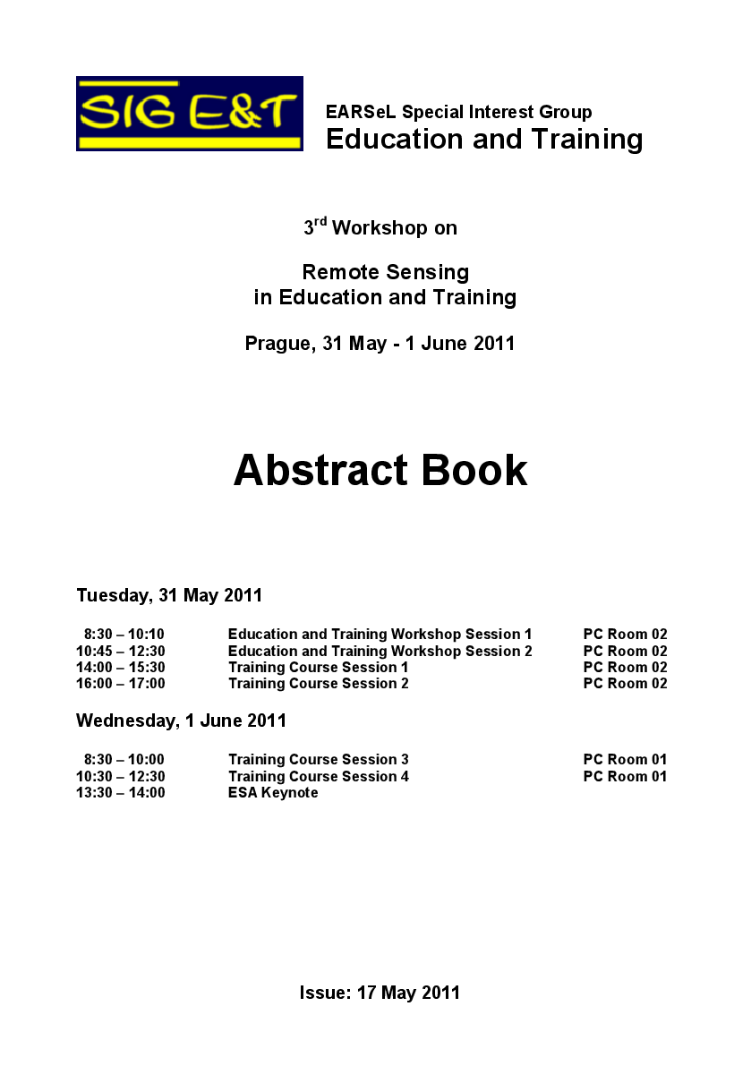 3rd Workshop on Education and Training - Abstract Book